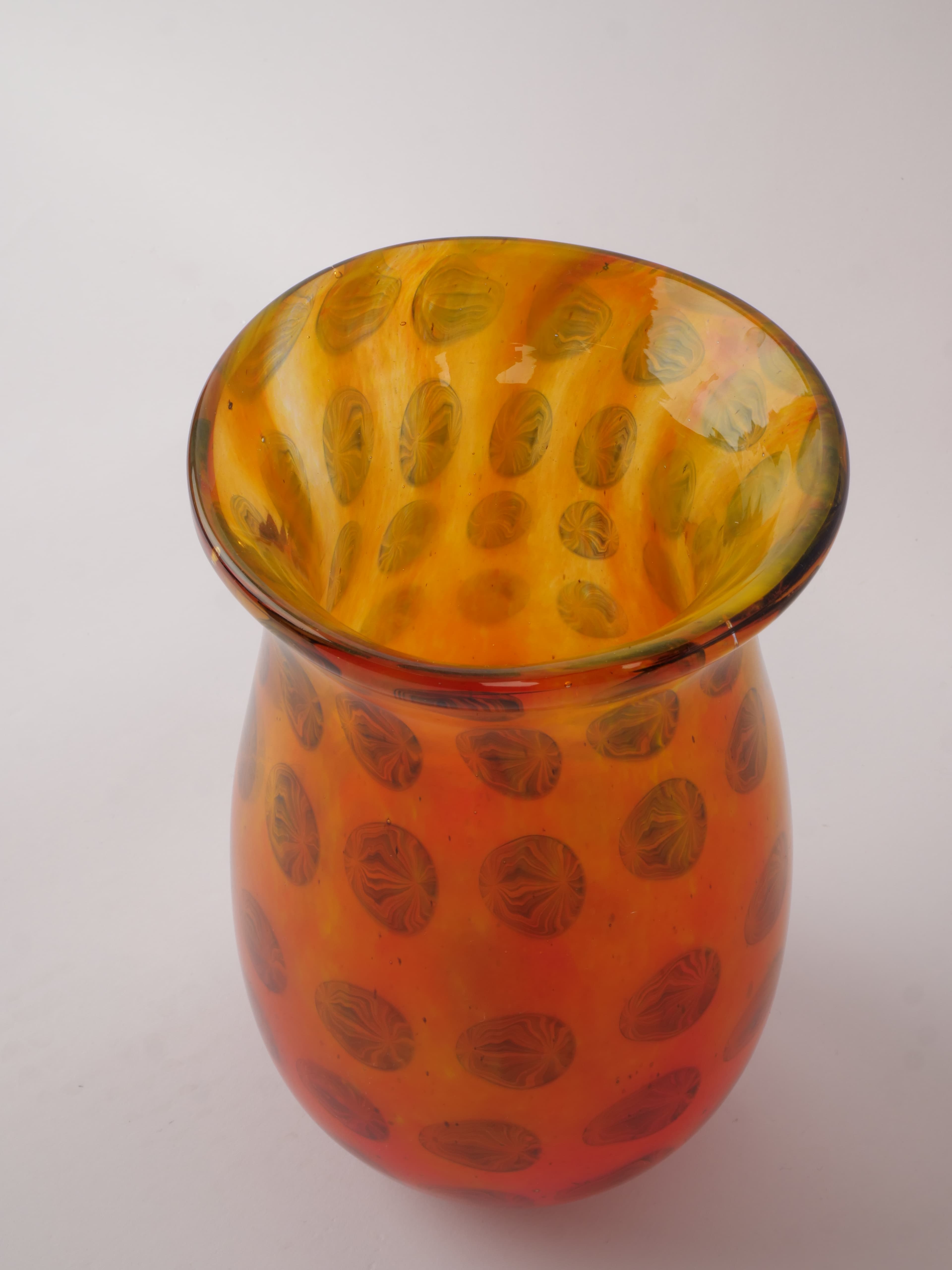 Amber spotted glass vessel