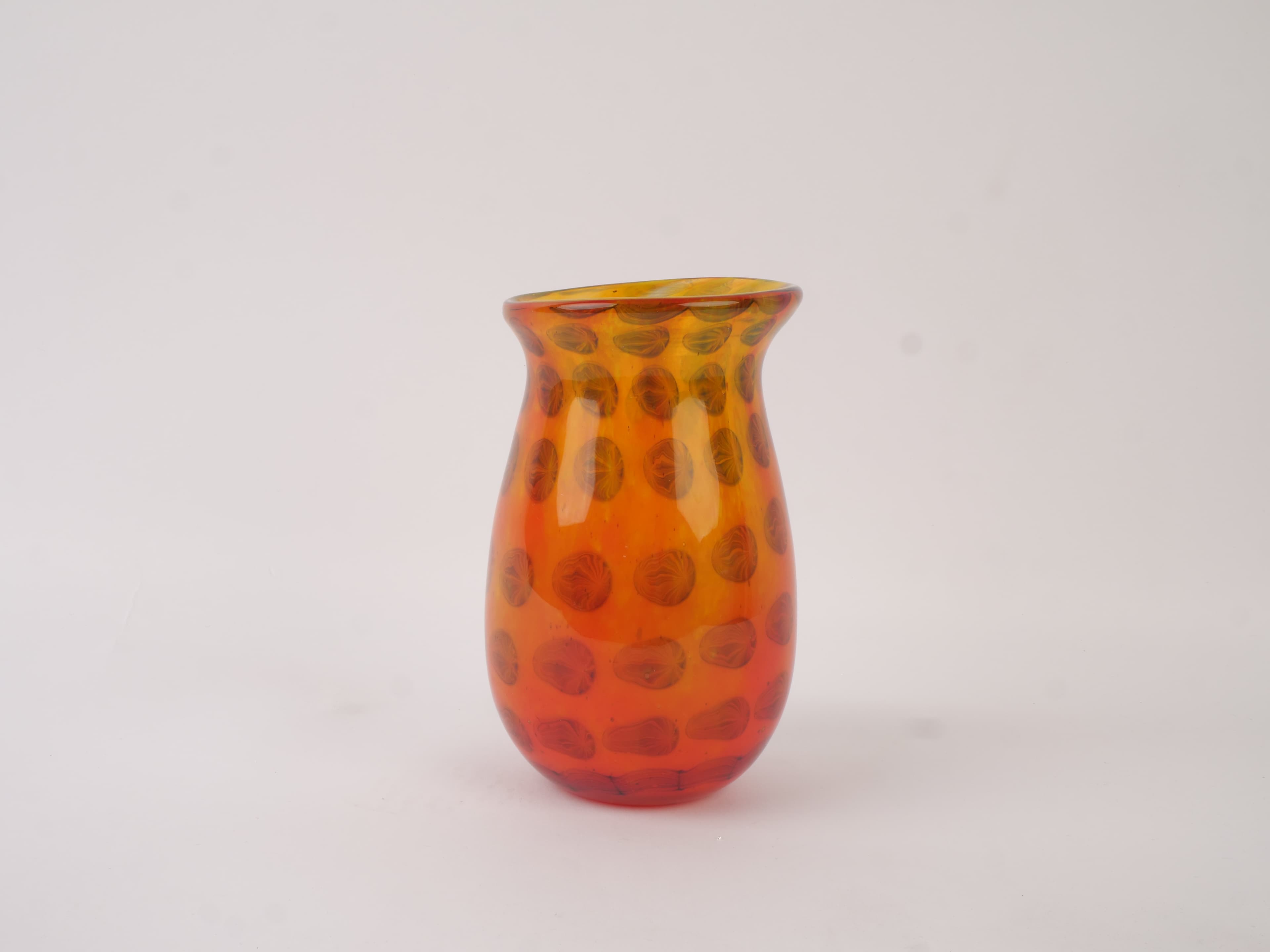 Amber spotted glass vessel